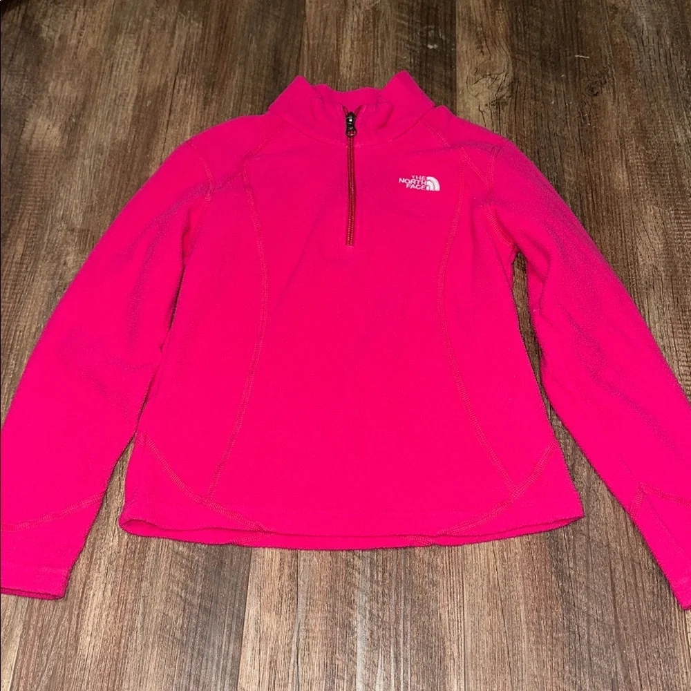 The North Face Hot Pink‎ 1/4 Zip Fleece Pullover Size S (7/8) Girls